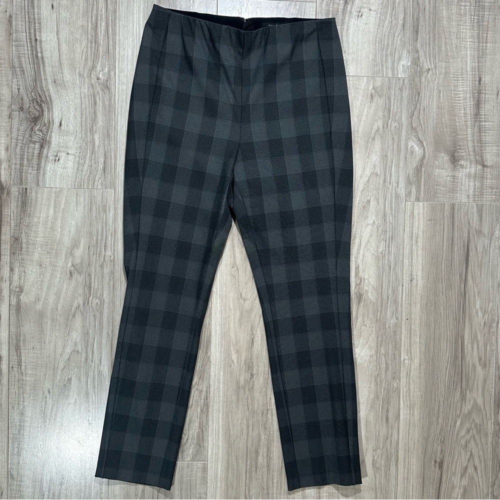 RAG & BONE SIMONE Gray Plaid High Waist Ankle Slim Fit Trouser Pants 10